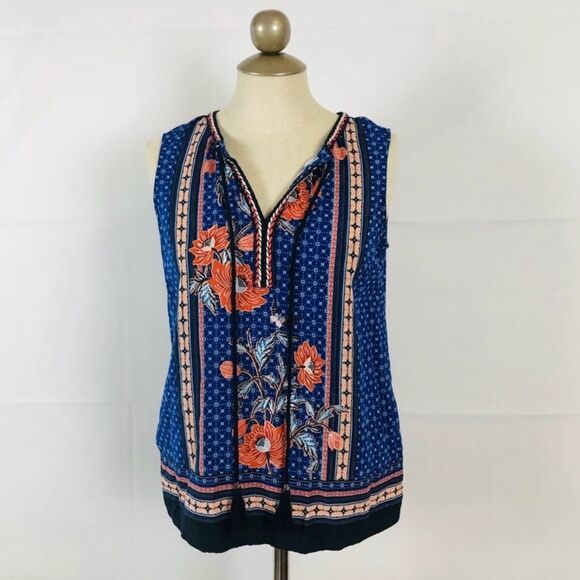 Daniel Rain Paisley Print Top Size L 100% Rayon EUC Stitch Fix Nordstrom - Picture 2 of 8